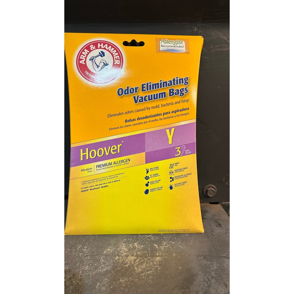 Arm & Hammer Hoover Type‎ Y Odor Eliminating Vacuum Bags 3pk 62610 WindTunnel